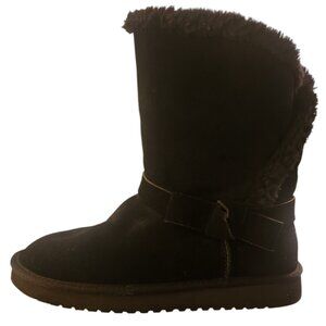 Koolaburra by UGG Arlena Suede Bow Short Black Boots Size 10W #1128258W